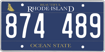RI license plate 874489