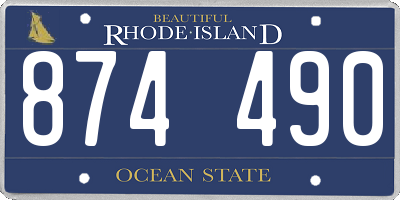 RI license plate 874490