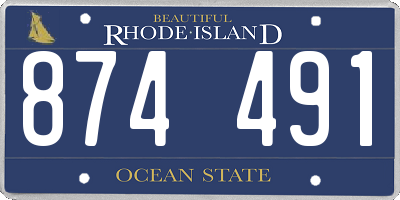 RI license plate 874491