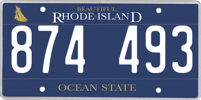 RI license plate 874493