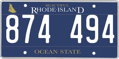 RI license plate 874494