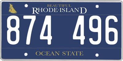 RI license plate 874496