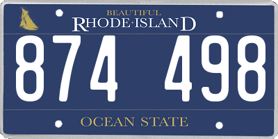 RI license plate 874498