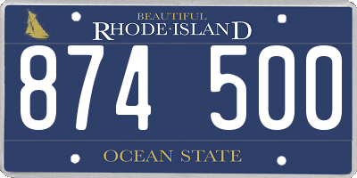 RI license plate 874500