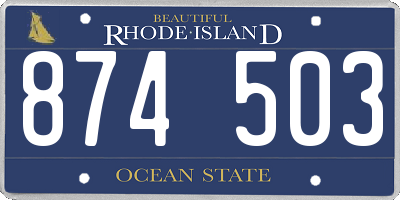 RI license plate 874503