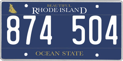 RI license plate 874504