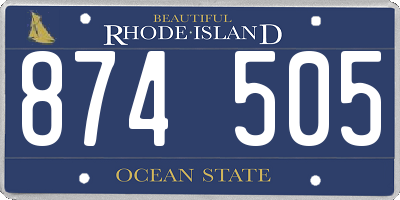 RI license plate 874505