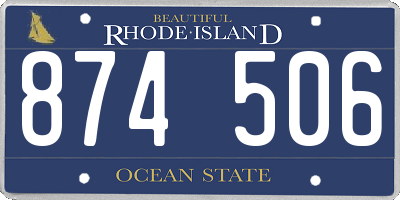 RI license plate 874506
