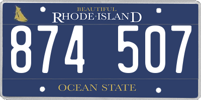 RI license plate 874507