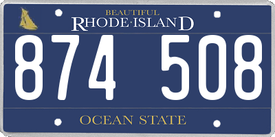 RI license plate 874508
