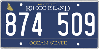 RI license plate 874509