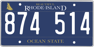 RI license plate 874514