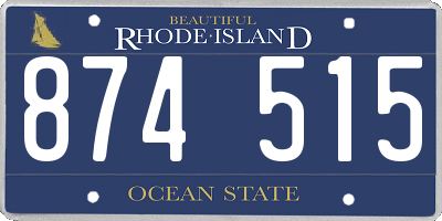 RI license plate 874515