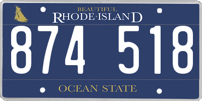 RI license plate 874518