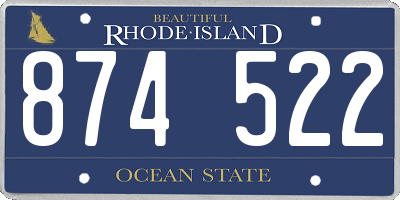 RI license plate 874522