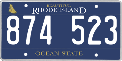 RI license plate 874523