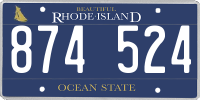 RI license plate 874524