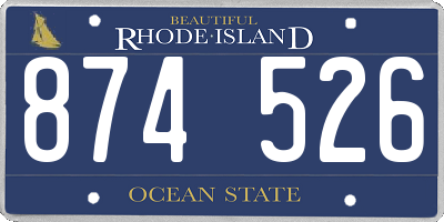 RI license plate 874526