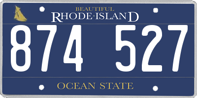 RI license plate 874527