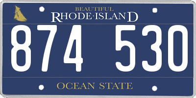 RI license plate 874530