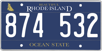 RI license plate 874532