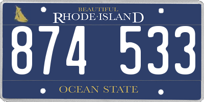 RI license plate 874533