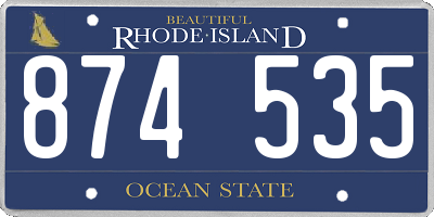 RI license plate 874535