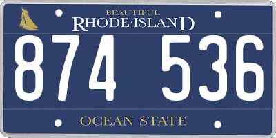 RI license plate 874536