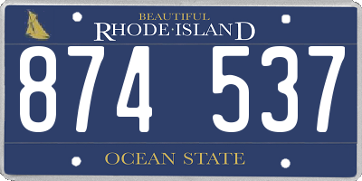 RI license plate 874537