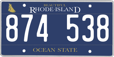 RI license plate 874538