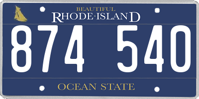 RI license plate 874540