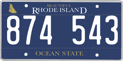 RI license plate 874543