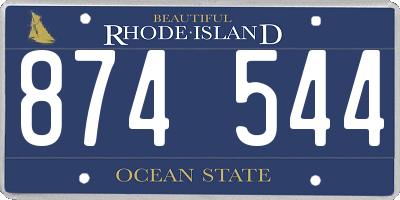 RI license plate 874544
