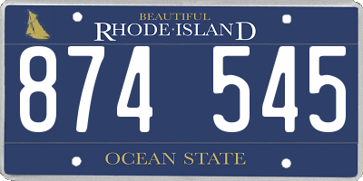 RI license plate 874545