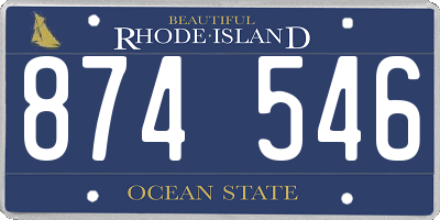 RI license plate 874546