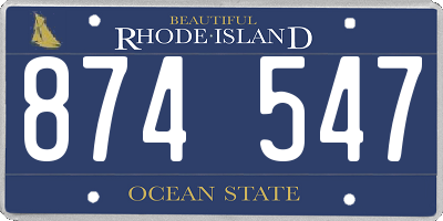 RI license plate 874547