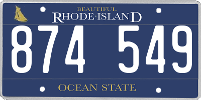 RI license plate 874549