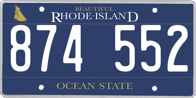RI license plate 874552