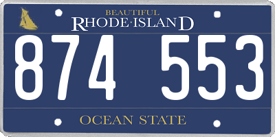 RI license plate 874553