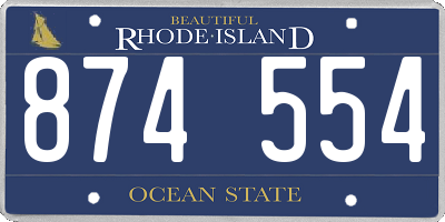 RI license plate 874554