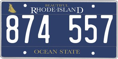 RI license plate 874557