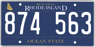 RI license plate 874563
