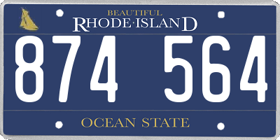 RI license plate 874564