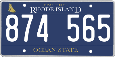 RI license plate 874565