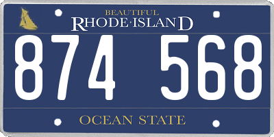 RI license plate 874568