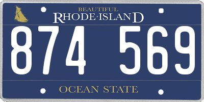 RI license plate 874569