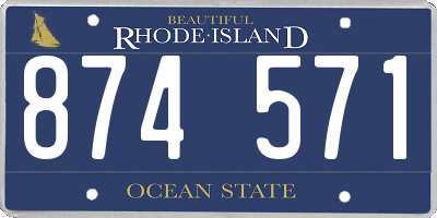 RI license plate 874571