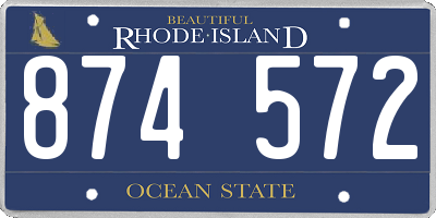 RI license plate 874572