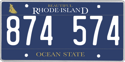 RI license plate 874574