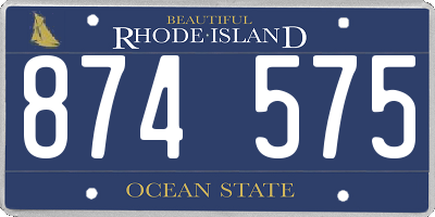 RI license plate 874575